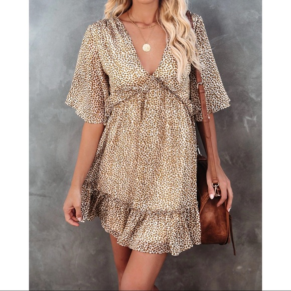 LAST ONE - STAREDOWN LEOPARD RUFFLE DRESS - Picture 4 of 11